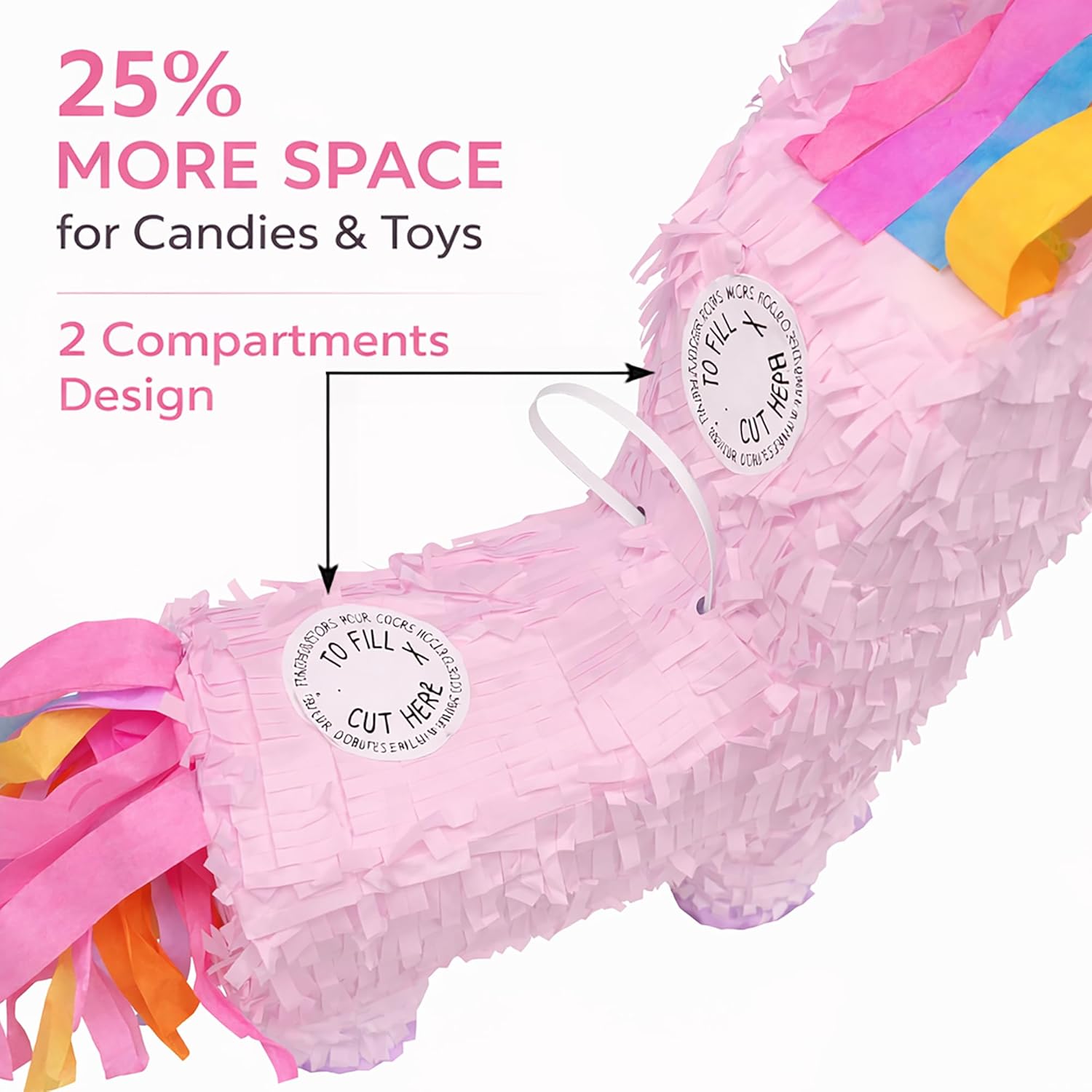 GIFTEXPRESS 16" Pink Unicorn Pinata with 33 Inch Pinata Stick & Blinfold - Mexican Theme Party Decoration for Birthdays, Fiestas & Cinco de Mayo, Kids Party Favors, Easy Fill & Hang Loop