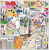 50Pcs Art Painting Tools Stickers for Girls Boy,Funny Painting Tools Cartoon Stickers for Scrapbook,Fine Arts Tool Decals for Water Bottle,Laptop,Guitar,Phone,Party,Collectors,DIY Lovers(Paintings)