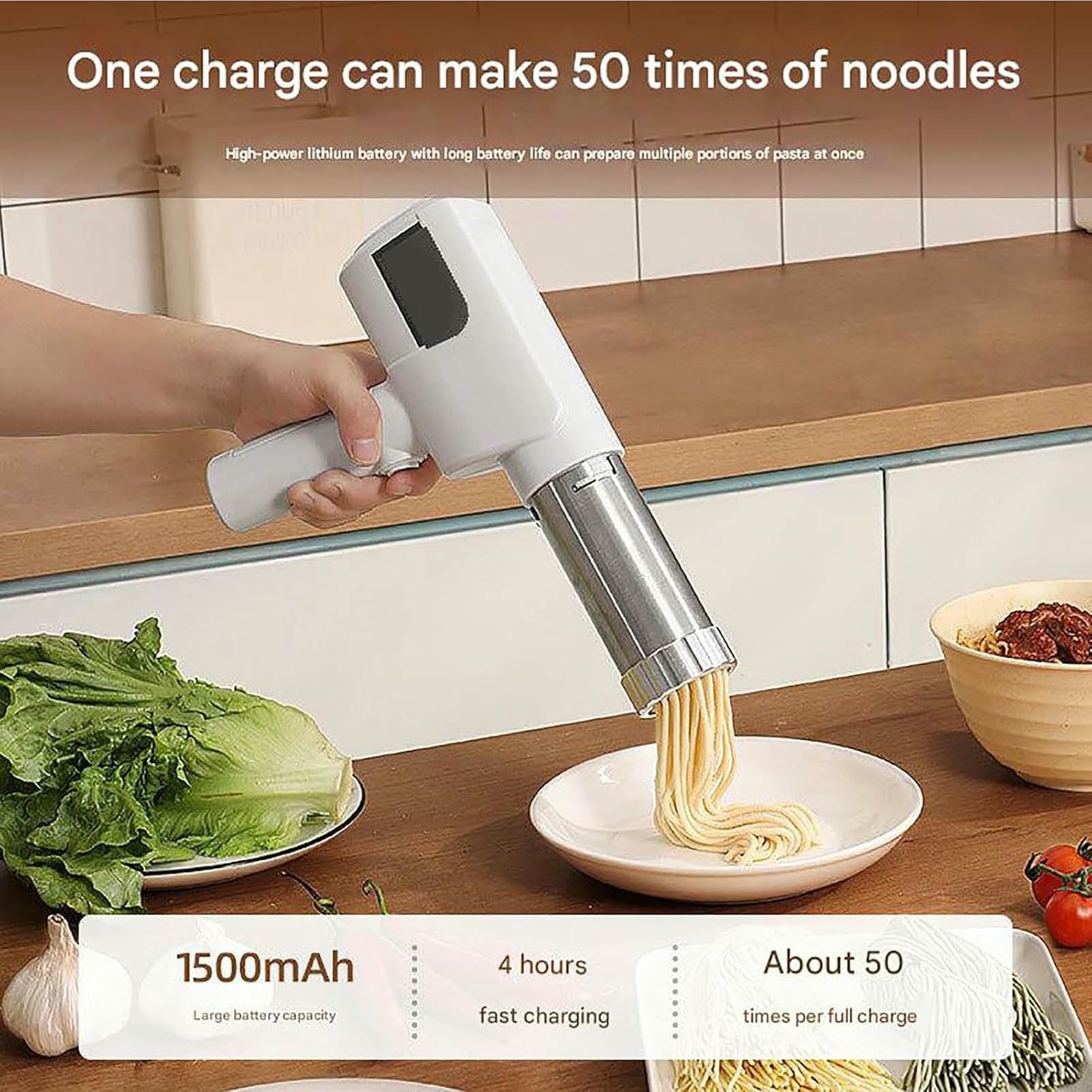 prensa para fideos, Máquina extrusora de pasta portátil con 5 moldes for fideos