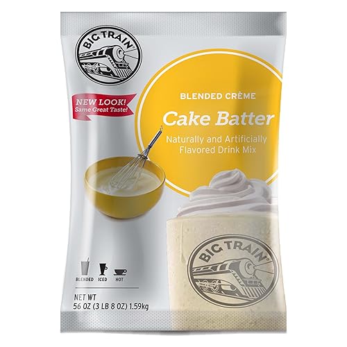 Big Train Cake Batter Blended Crème Beverage Mix, 3.5 Pound (Pack of 1) - CAKE BATTER - 56 Ounce (Pack of 1)
