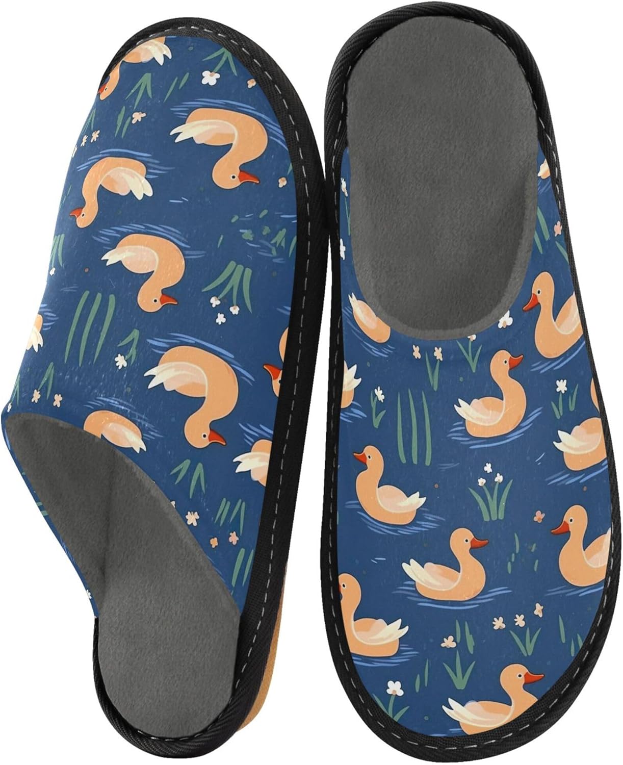 Cute Duck House Slippers – Cozy Fuzzy Slippers for Guests, Washable & Disposable, Perfect for Shoeless Home, Spa & Hotel Use A111823