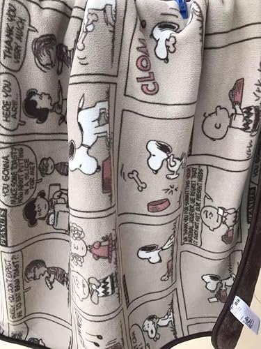 Miniatura 6 de Peanuts Blanket Home & Blanket - Manta de seguridad de felpa de Beagle de cómic para bebébebé, toalla de baño con capucha de algodón marrón claro,