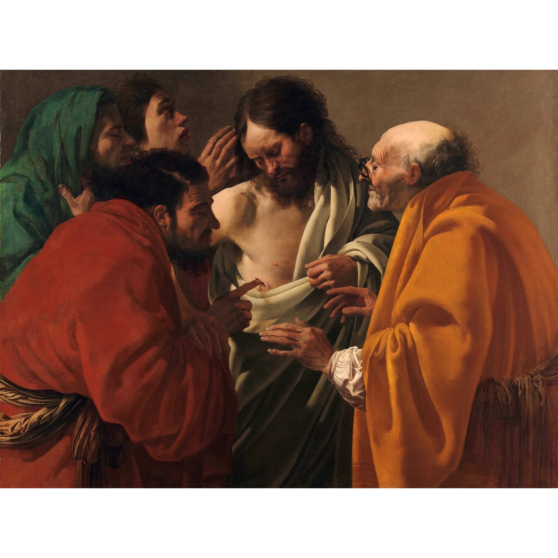 Artery8 Ter Brugghen The Incredulity Of Thomas Painting Large XL Wall Art Canvas Print
