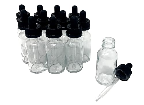 1 Oz (30 mL) Clear (Flint) Glass Bottles with CRC