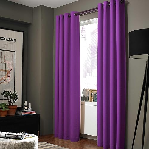 Miniatura 5 de Gorgeous Home Linen (AAA) K92 - Juego de cortinas sólidas para ventana, ojales de bronce, 3 capas, forro de espuma, 100% opacas, tratamiento térmico