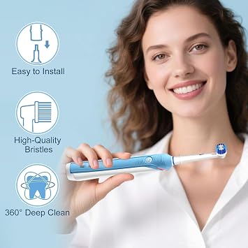 Toothbrush Heads Compatible with Braun Oral-B, 20pcs Professional Electric Toothbrush Heads for Oral B Replacement Heads Refill Pro100/1000/1500/4000/5000/7000/8000/9600 Etc.