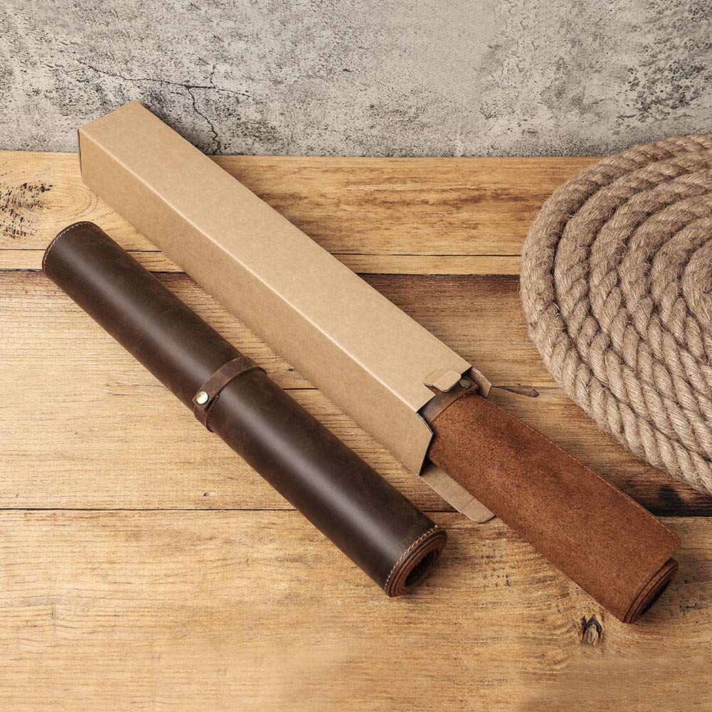 Hiram - Tappetino da scrivania in vera pelle, grande tappetino per mouse, impermeabile, 90 x 45 cm, per PC portatile