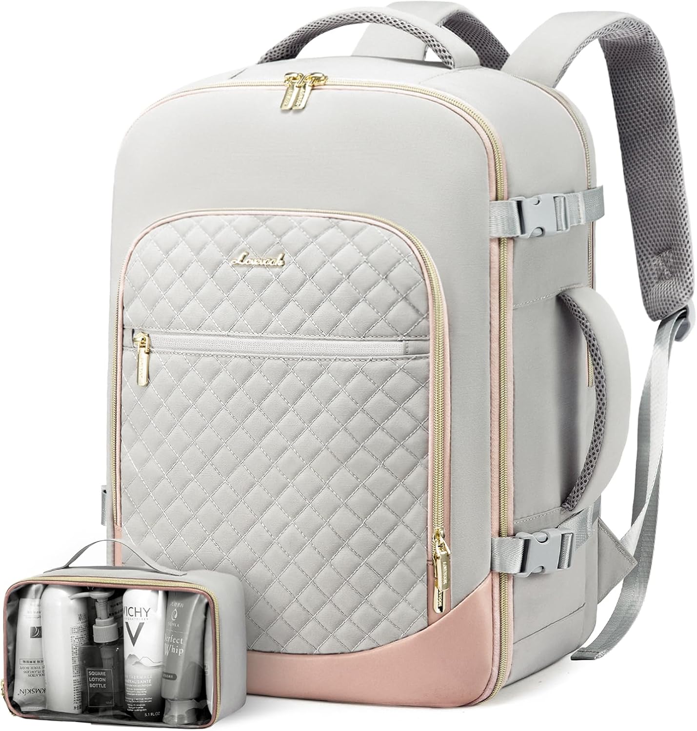 Lovevook handbagage rugzak, rugzak voor handbagage vliegtuig, grote reisrugzak voor dames, sproeiwaterbestendig, reis- en zakenrugzak, vakantie must-haves, Kaki beige, 40x30x20cm-24L, Minimalistisch Lovevook handbagage rugzak, rugzak voor handbagage vliegtuig, grote reisrugzak voor dames, sproeiwaterbestendig, reis- en zakenrugzak, vakantie must-haves, Kaki beige, 40x30x20cm-24L, Minimalistisch