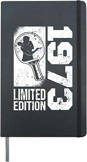 Table-Tennis Player Vintage born 1973 Birthday Ping-Pong Hardcover Journal, Black