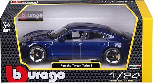 Miniatura 7 de Bburago -18-21098B Porsche Taycan Turbo S en Azul en Escala 1/24 (18-21098B), Unisex, Niños, Color
