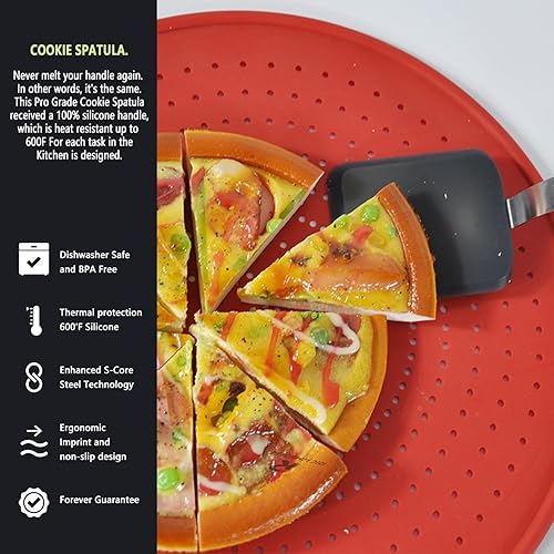 Miniatura 7 de RICHMIRTH Juego de 2 espátulas de silicona resistentes al calor, resistentes al calor, sin arañazos y sin BPA, con agujero para colgar para un fácil