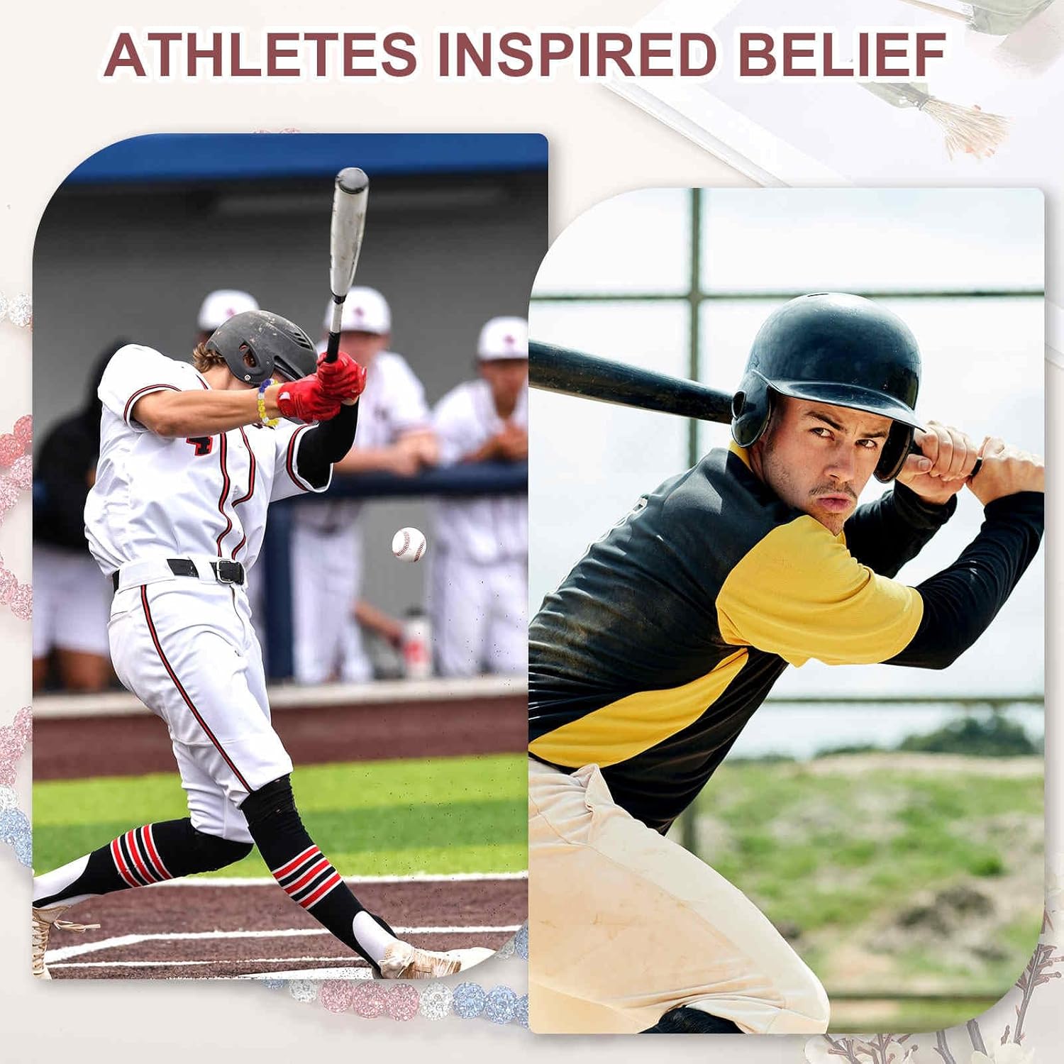 MECCANIXITY Baseball Necklace Bracelet Set, Baseball Necklace Bracelet Glitter Ice Collection Rhinestone Inspired Bead for Men Women Players Gifts - Image 5