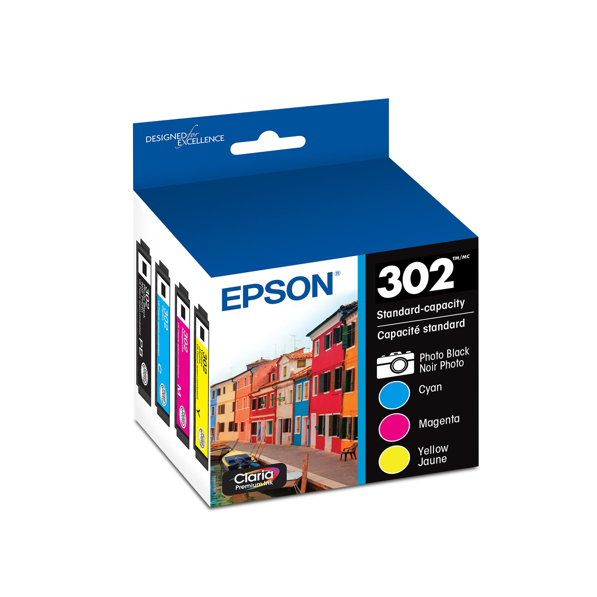 302 Claria Premium Ink Standard Capacity Color Combo Pack (T302520-S) Works with Expression Premium XP-6000, XP-6100