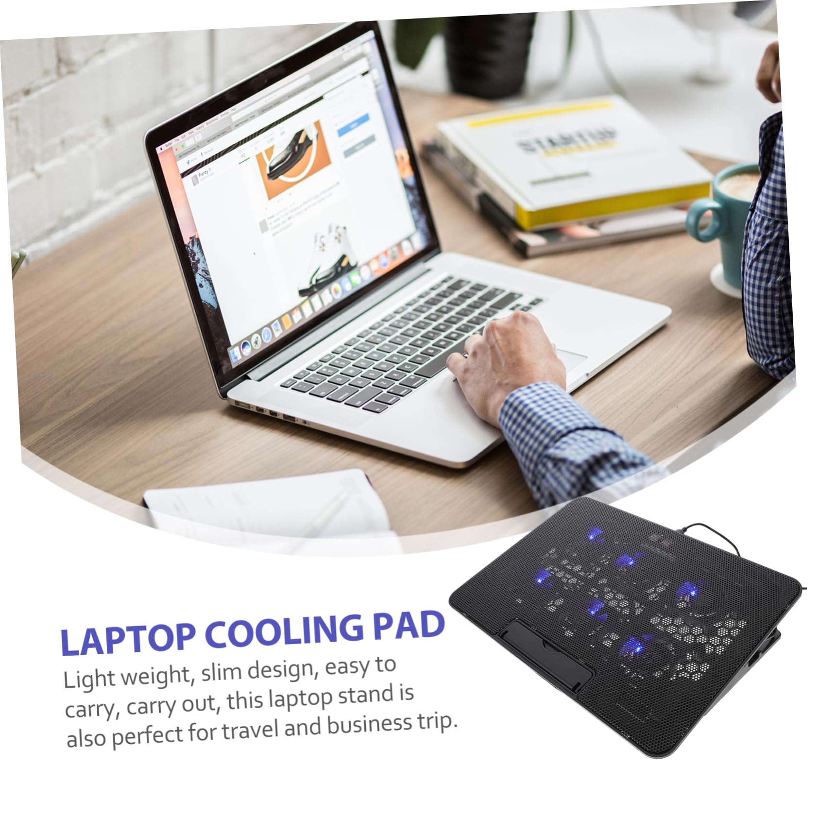 SHINEOFI Support De Refroidissement Réglable pour Ordinateur Portable avec Ventilateurs Refroidisseur Air pour Jeu Support Et Portable pour Voyages Et Déplacements
