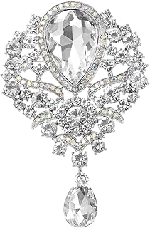 PATIKIL ラージラインストーンブローチ、ヴィンテージクリスタルブーケピン シャンパンブローチピン レディース ウェディング ブライダルパーティー 誕生日 宴会の装飾用