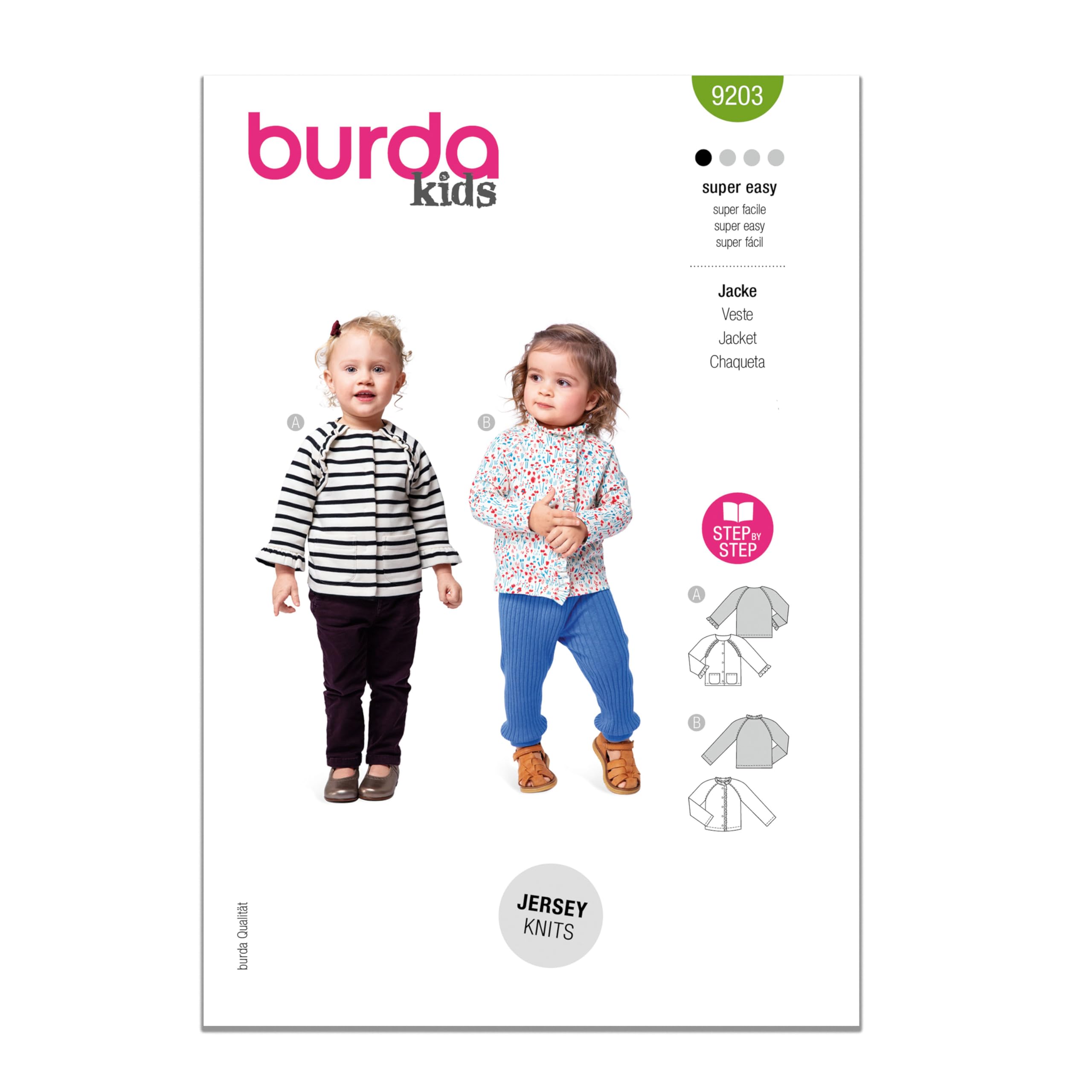 Burda Sewing Pattern X09203BURDA Burda Style Pattern 9203 Children's Jackets 6M-4 (68-104)