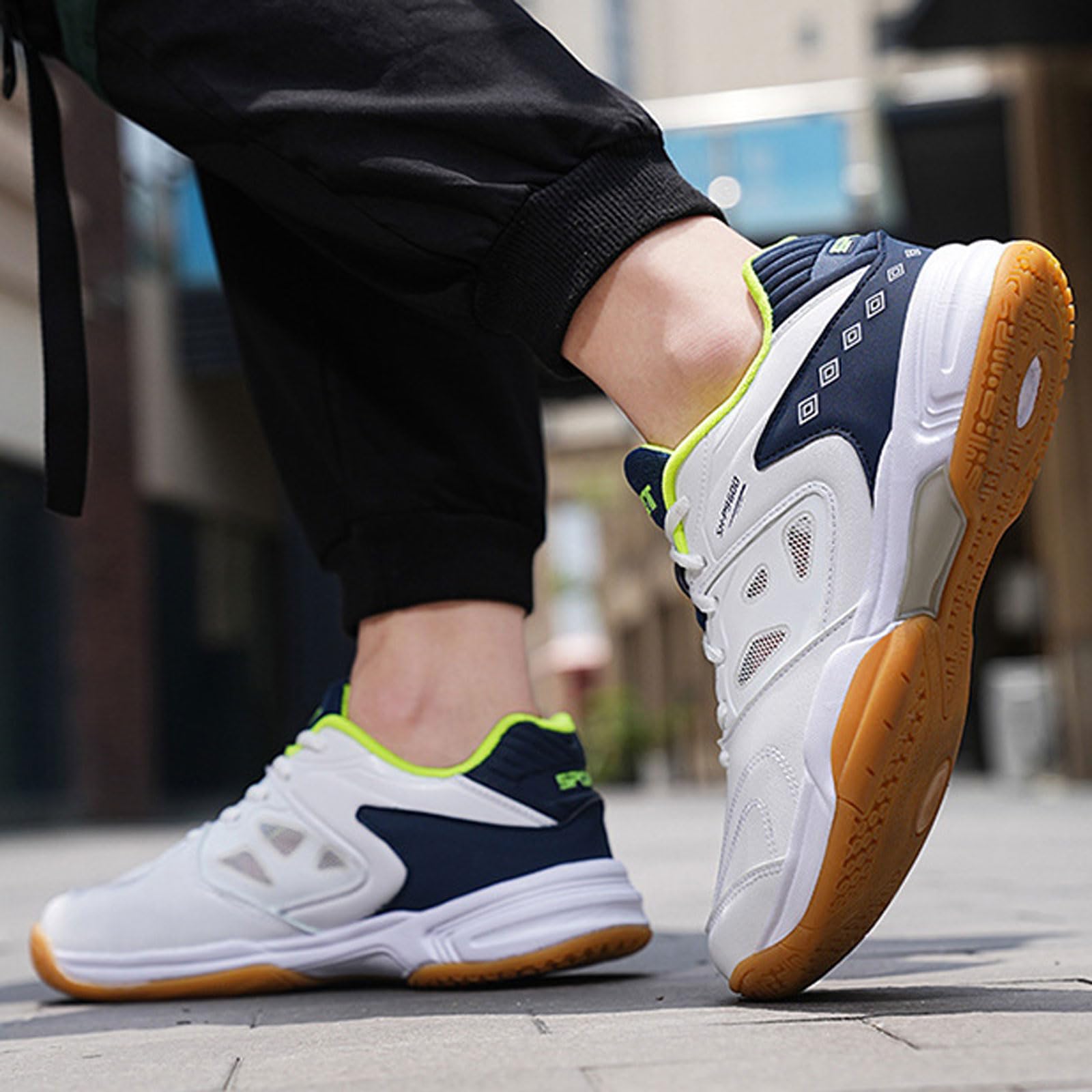 Chaussures de Badminton Respirantes,Squash Volleyball Sneaker,Hommes Chaussures De Badminton,Chaussures d'entraînement de Badminton,Maintien et Amorti,pour Badminton,Volleyball,Squash