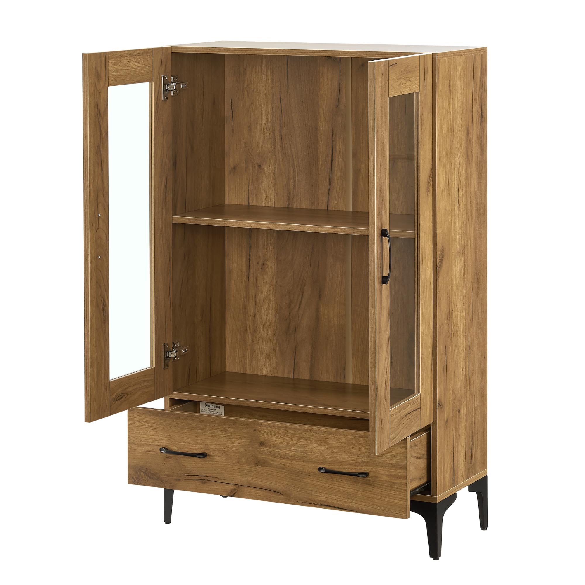 Vitrinekast 82,5x30,5x185,5 cm bewerkt hout sonoma eikenkleurig