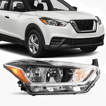 BRYGHT Halogen Headlight Assembly for 2018 2019 2020 Nissan Kicks S|SV | OE Style Headlamps, Right Passenger Side RH, w/o Bulbs