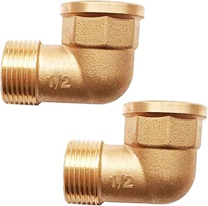 Raccordi Angolo 90° Ottone - 4 Pezzi, G1/2, Per Acqua - Foto 2