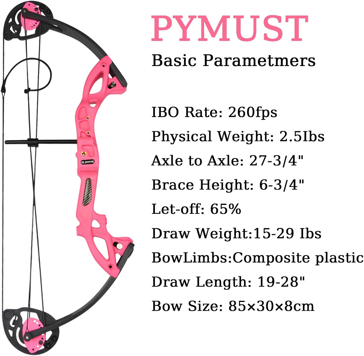 Youth Compound Bow Set,Draw Weight 15-29lbs,Draw Length 19-28in,Includes 4 Arrows,Arm Guard,Arrow Stand and Quiver,Single Pin Sight & Target Paper,Archery Training