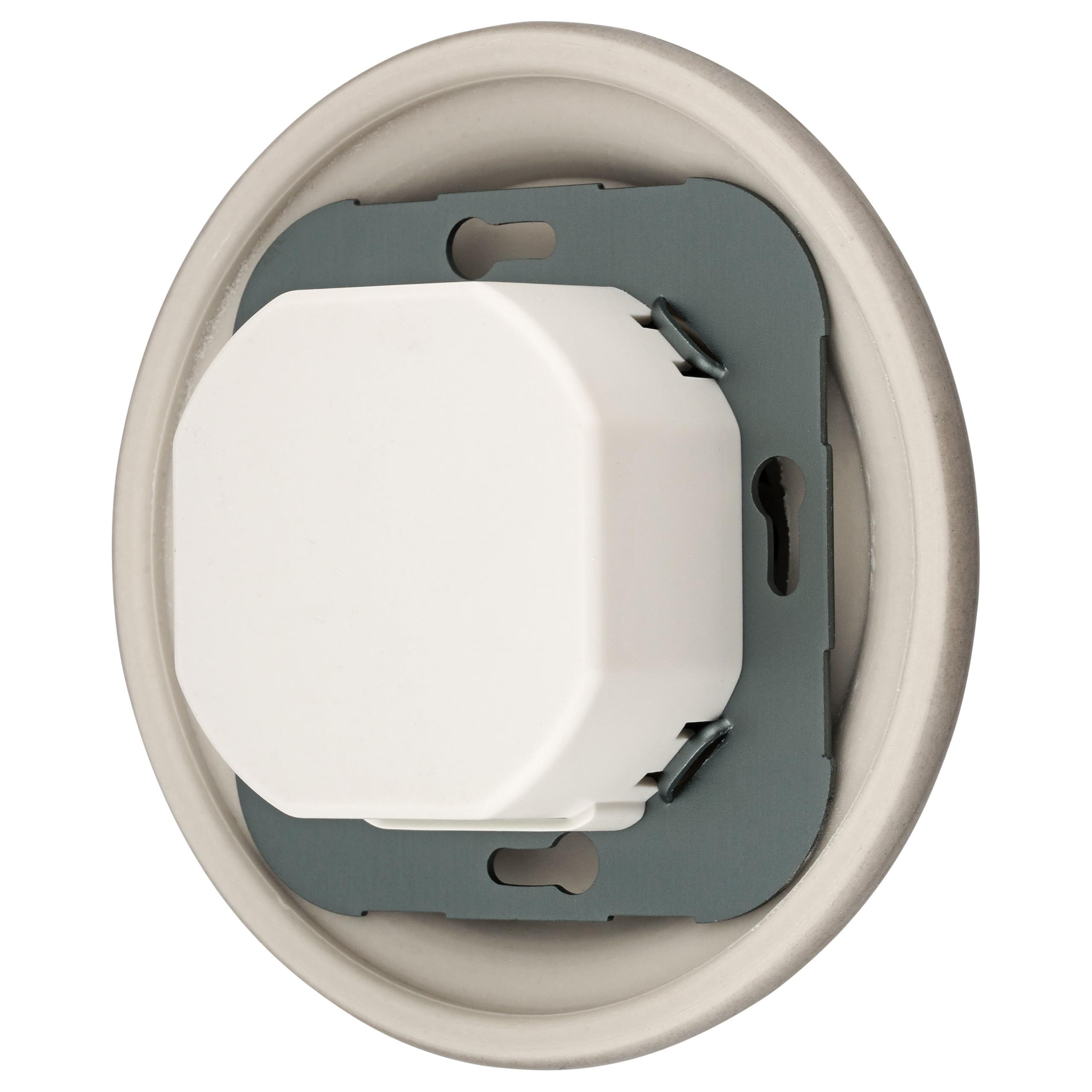 Unterputz Porzellan Retro LED Drehdimmer, Druckschalter, All-in-One, Serie PR1 graubeige
