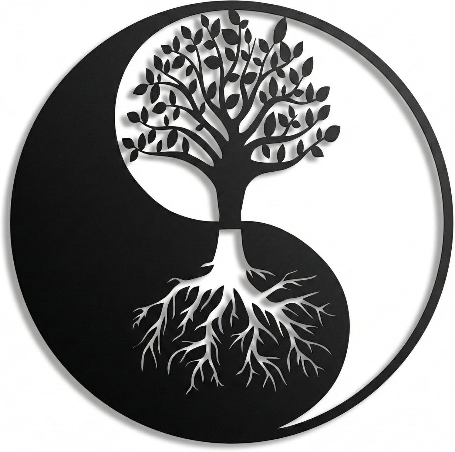 DEKADRON Metal Wall Art, Tree of Life Art, Yin Yang Decor, Wall Decor, Interior Decoration, Wall Hangings (35" W x 35" H / 90x90 cm)