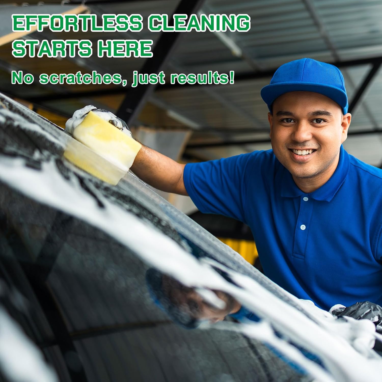 Vesici 60 Pack Large Sponges Bulk Multi-Purpose Extra Large Sponge for Washing Cars Field Day Water Games Household Cleaning Car Boat Bike Kitchen Bathroom Vacuum Compressed Packing (Bright Yellow)