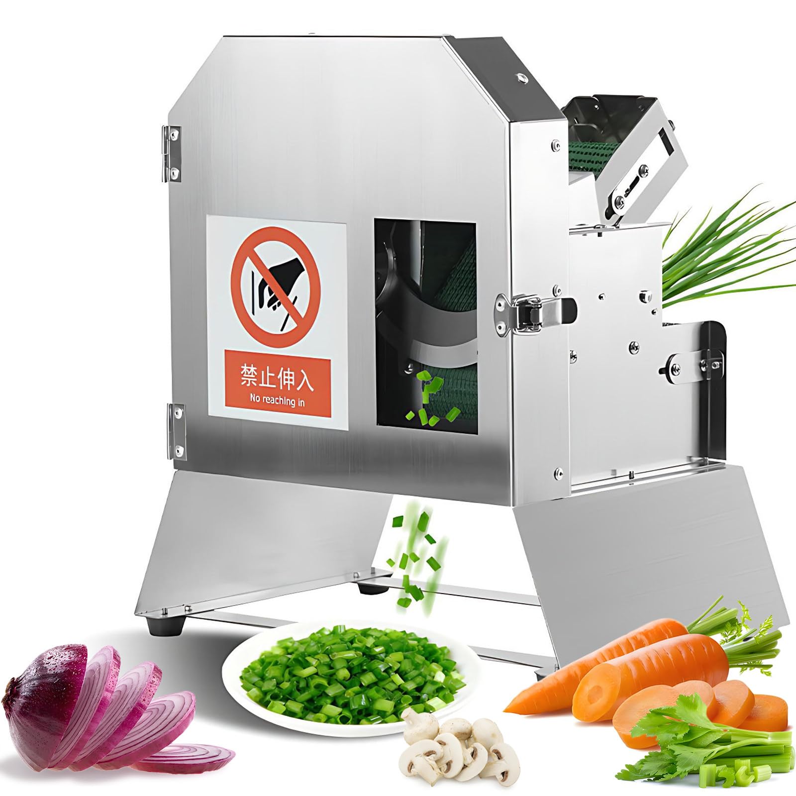 Fablestoryem Multicolor Commercial Electric Vegetable Slicer, Adjustable 1.5-35 Mm Thickness, 400 Lb/H, 200 W Food Processor For Chopped Herbs, Ginger, Cucumber, Carrot, Tomato, Potato