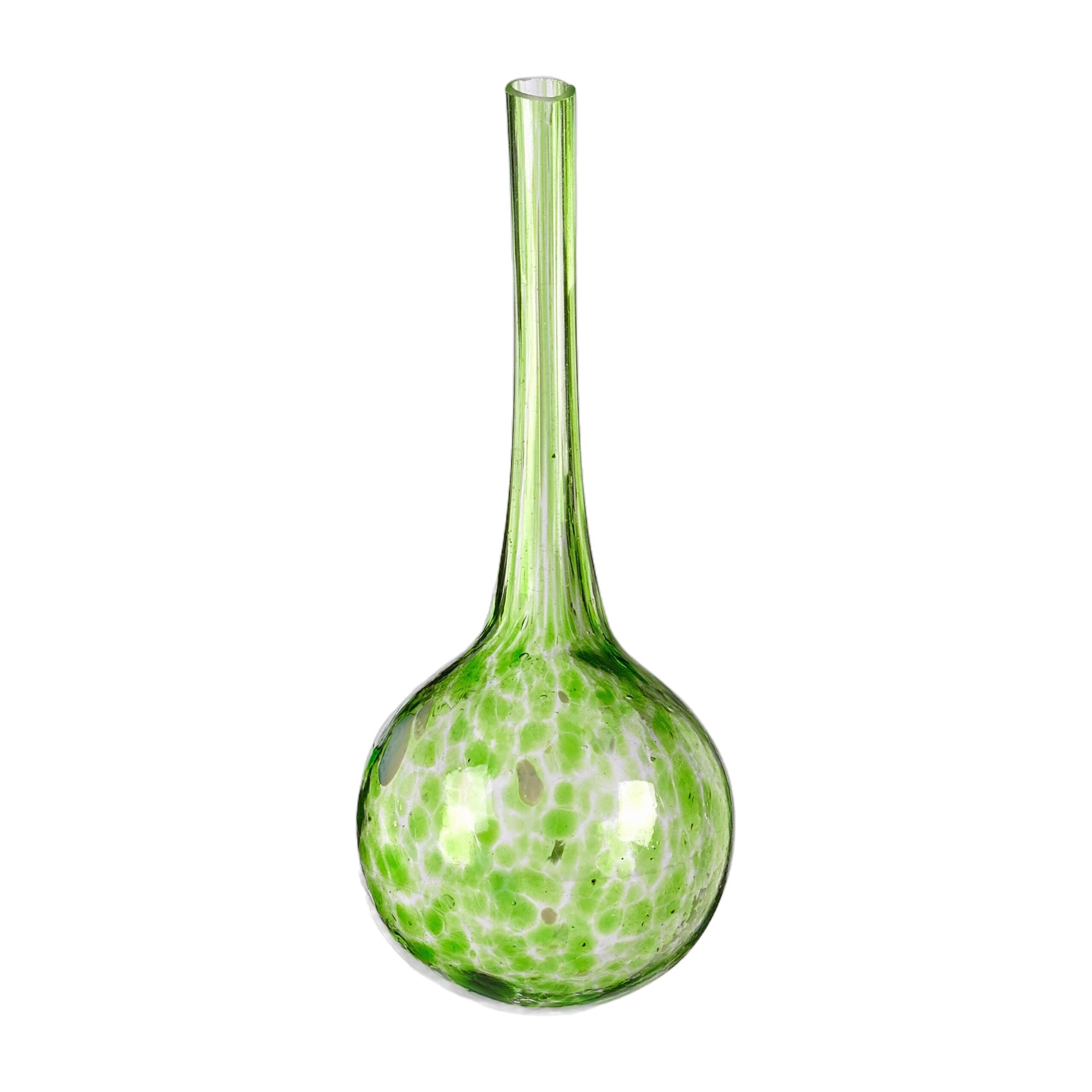 Relaxdays Globes d’arrosage Lot de 2, Distributeur Eau Plantes et Fleurs, Outil de Bureau, Ø 6 cm, Verre, Vert