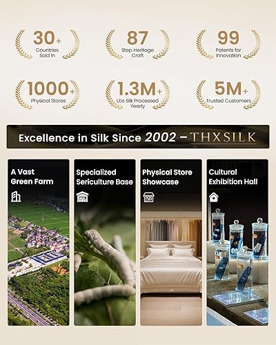 Miniatura 7 de THXSILK Juego de 2 fundas de almohada 100% seda de morera para cabello y piel, fundas de almohada de seda de morera de grado 6A+ ultra suaves,
