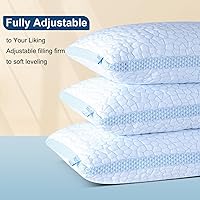 Vista 6 de QUTOOL Almohadas refrescantes mejoradas para dormir, almohadas de espuma viscoelástica trituradas CertiPUR-US tamaño Queen, juego de 2 para personas