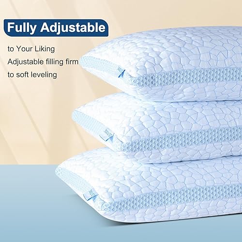 Miniatura 6 de QUTOOL CertiPUR-US - Juego de 1 almohadas refrescantes mejoradas para dormir, de espuma viscoelástica triturada, tamaño estándar, para personas que