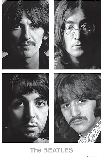 Trends International Póster de The Beatles de 24 x 36 pulgadas, color blanco, 24 x 36 pulgadas, versión premium sin marco
