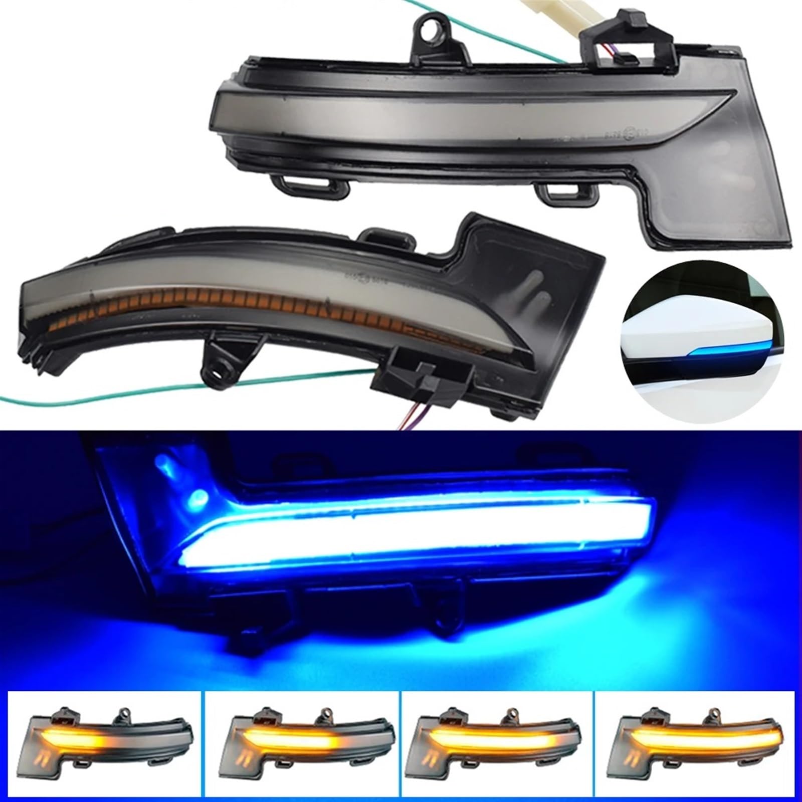 2 Indicator Di Direzione A LED Hacreyatu Per Skoda Octavia MK3 5E (2013-2019) - Luci Frecce Laterali Per Specchietto, Gialle, Facili Da Installare