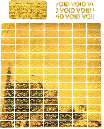 dose not apply 580 unidades de 0.787 x 0.39 pulgadas, oro de alta seguridad, sello a prueba de manipulaciones, sin necesidad de manipulaciones,