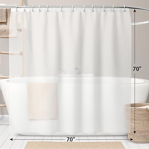 Miniatura 6 de ikloo Cortina de ducha impermeable, 72 x 72 pulgadas, cortinas de ducha de plástico PEVA prémium para baño, forro de ducha ligero esmerilado de