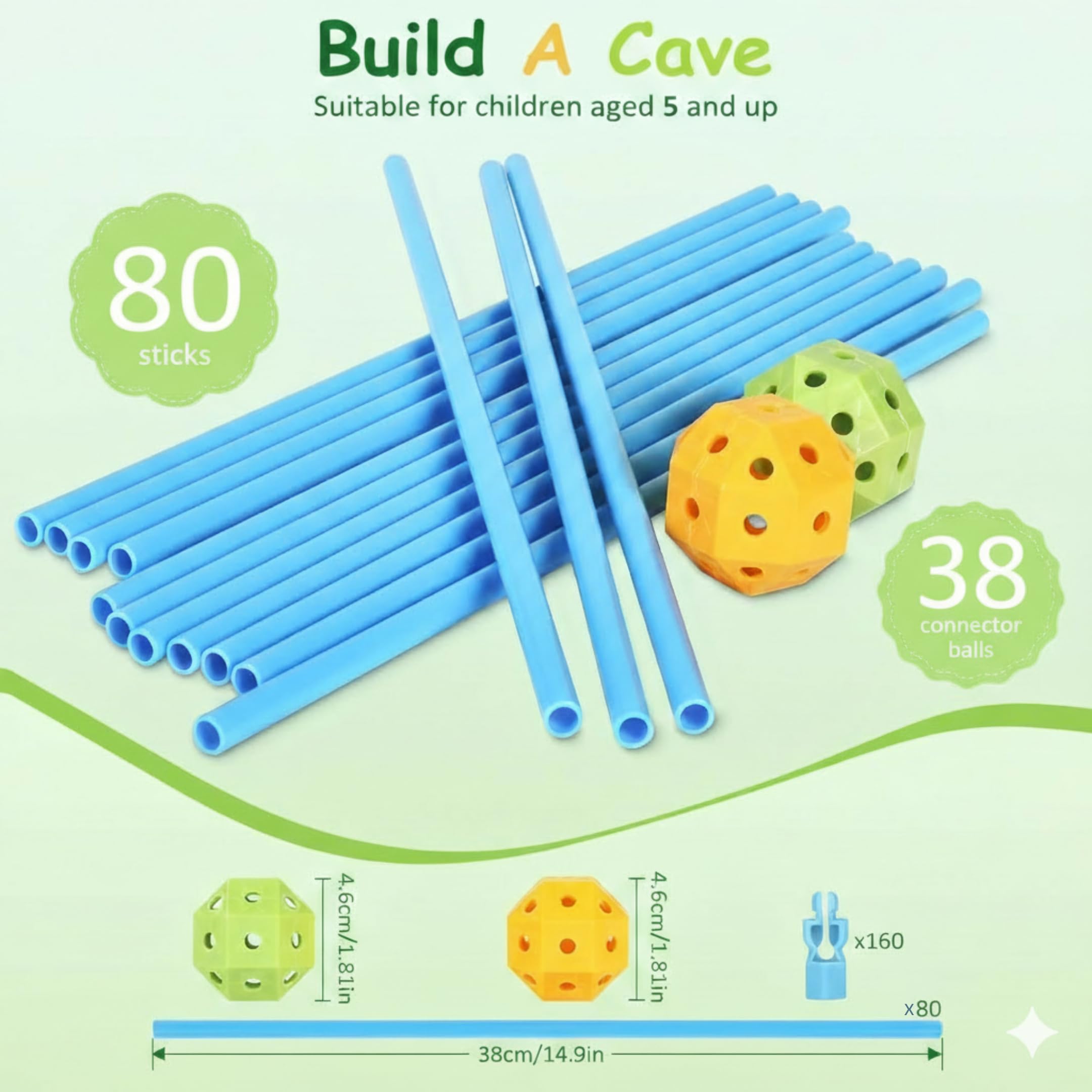 Malau – Cabaña para Construir para Niños – Kit Construcción Infantil Fort Building Toy DIY – Casa, Castillo, Tipi, Túnel e Iglú – Juego de Construcción Creativo Interior Exterior +3 Años (278 Piezas)