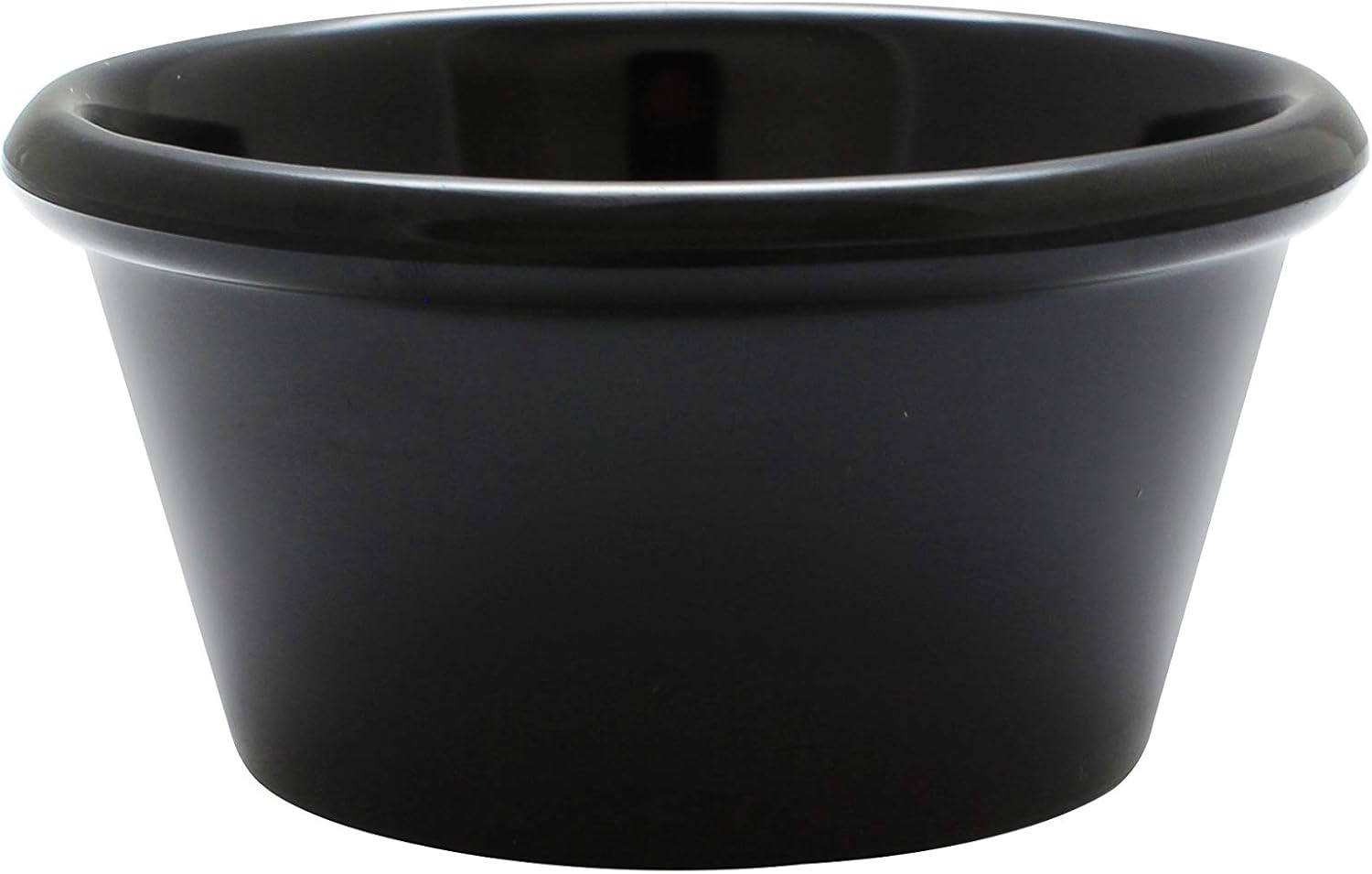 Thunder Group Melamine ramekin collection 6 oz, 3 7/8" smooth ramekin, black, comes in dozen