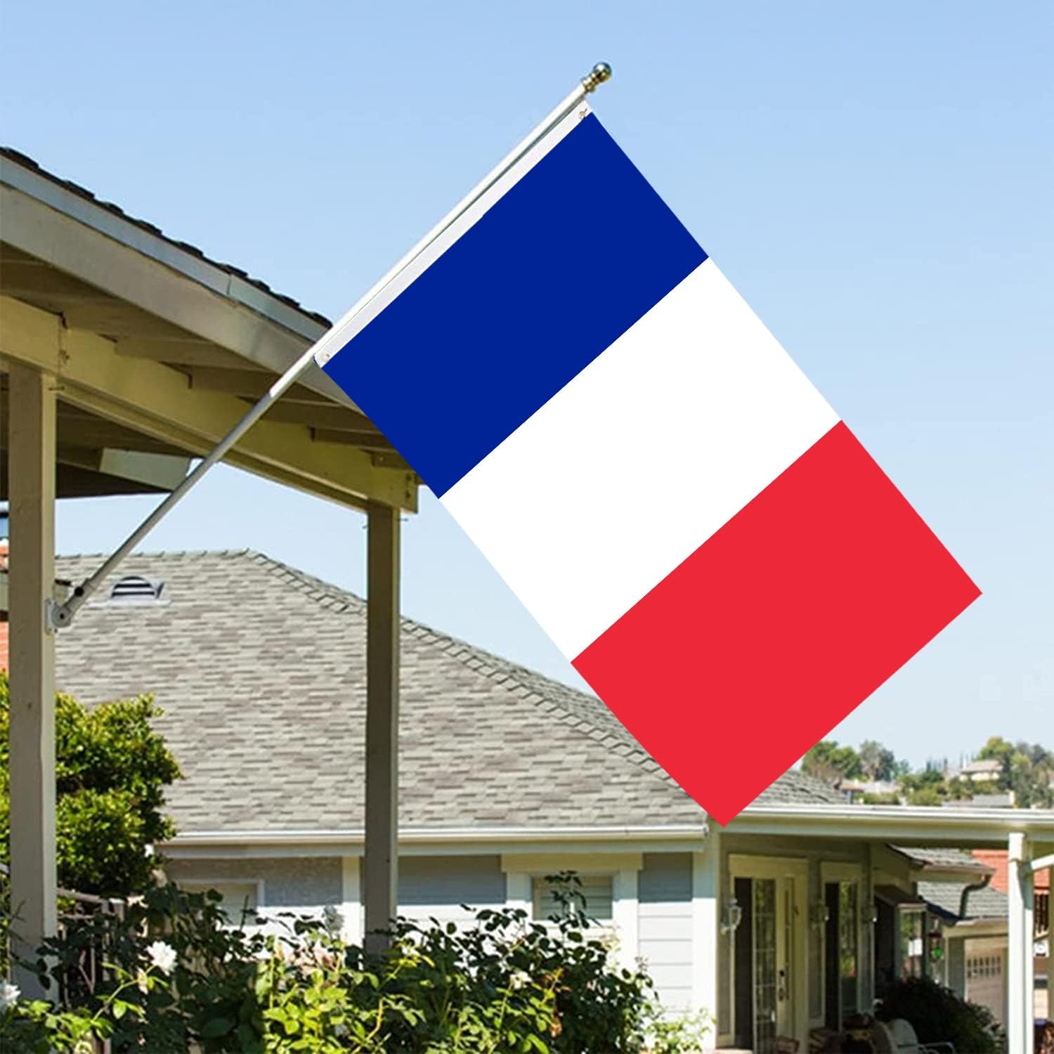 French Flag 3x5 France Flags Double Sided Outdoor National Flags Heavy Duty 3 Ply Polyester Material with 2 Metal Grommets 4 Rows of Stitching