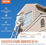 VEVOR Telescoping Ladder, 10.5 FT Aluminum One-button Retraction Collapsible Extension Ladder, 375 LBS Capacity with Non-slip Feet, Portable Multi-purpose Compact Ladder for Home, RV, Loft, ANSI Liste - 2