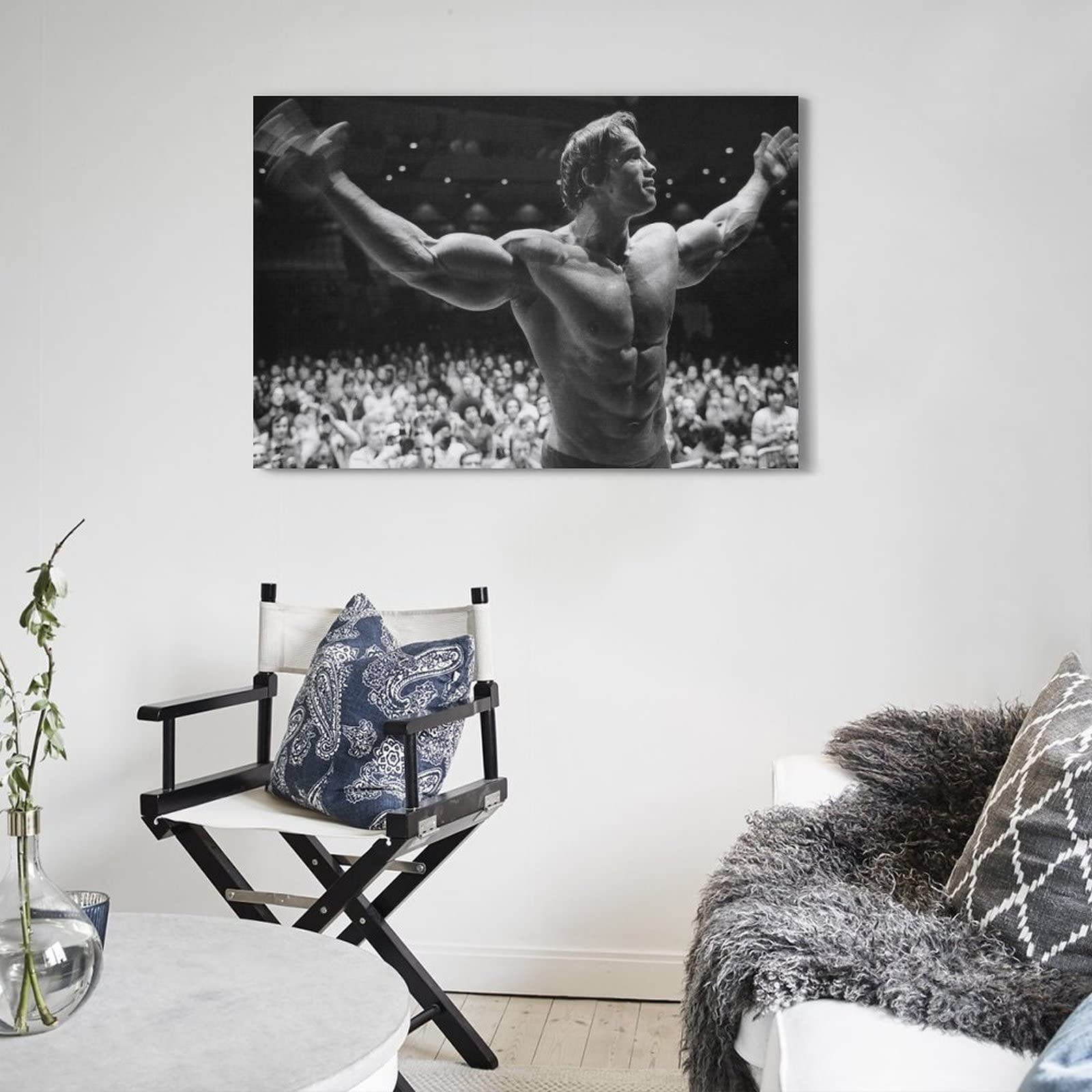 Póster De Lienzo Arnold Schwarzenegger 'Conquer' - 60x90 Cm, Decoración Moderna Para Pared