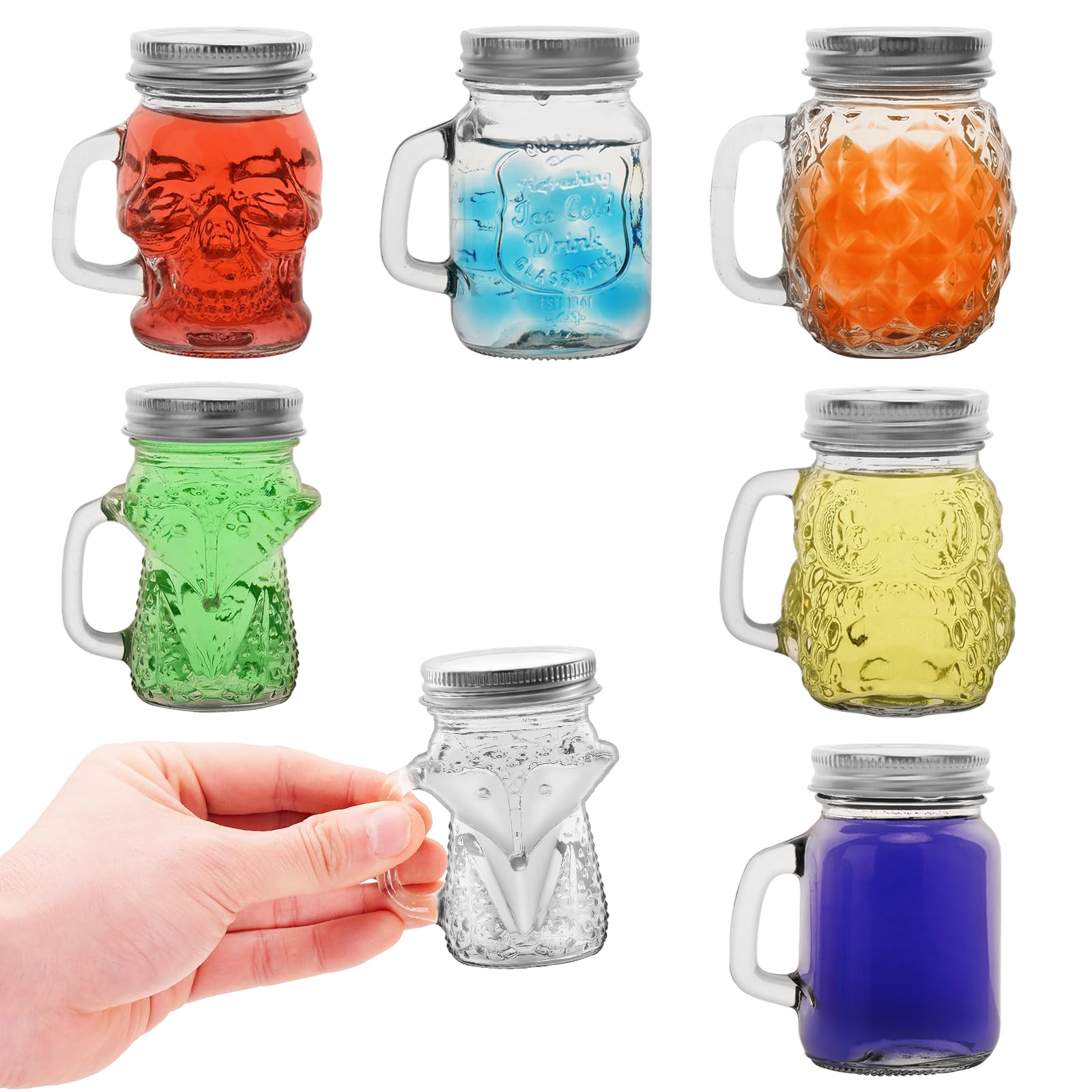 Mini Mason Jar Mugs - 6 Pack for Drinks & Crafts -1