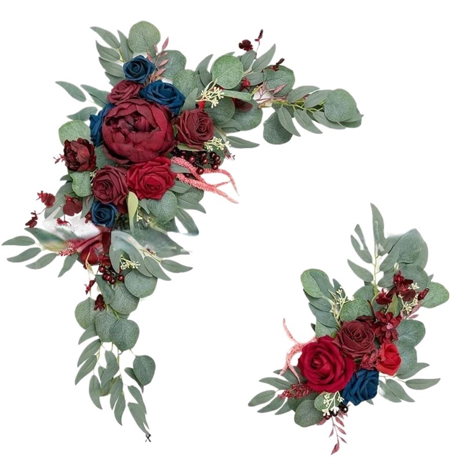 Zymjzbetic Artificial Wedding Arch Flowers Kit 2pcs Artificial Wedding Arch Flowers Rose Party Garland Ceremony Flower Backdrop Decoration Fake(014)