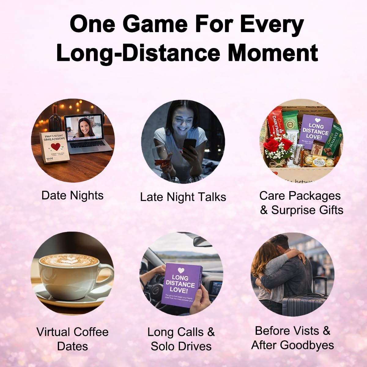 Long Distance Love – Long Distance Relationship Card Game for Couples, 150 Conversation Starter Cards for Video Calls & Virtual Date Night, Gift for Boyfriend or Girlfriend