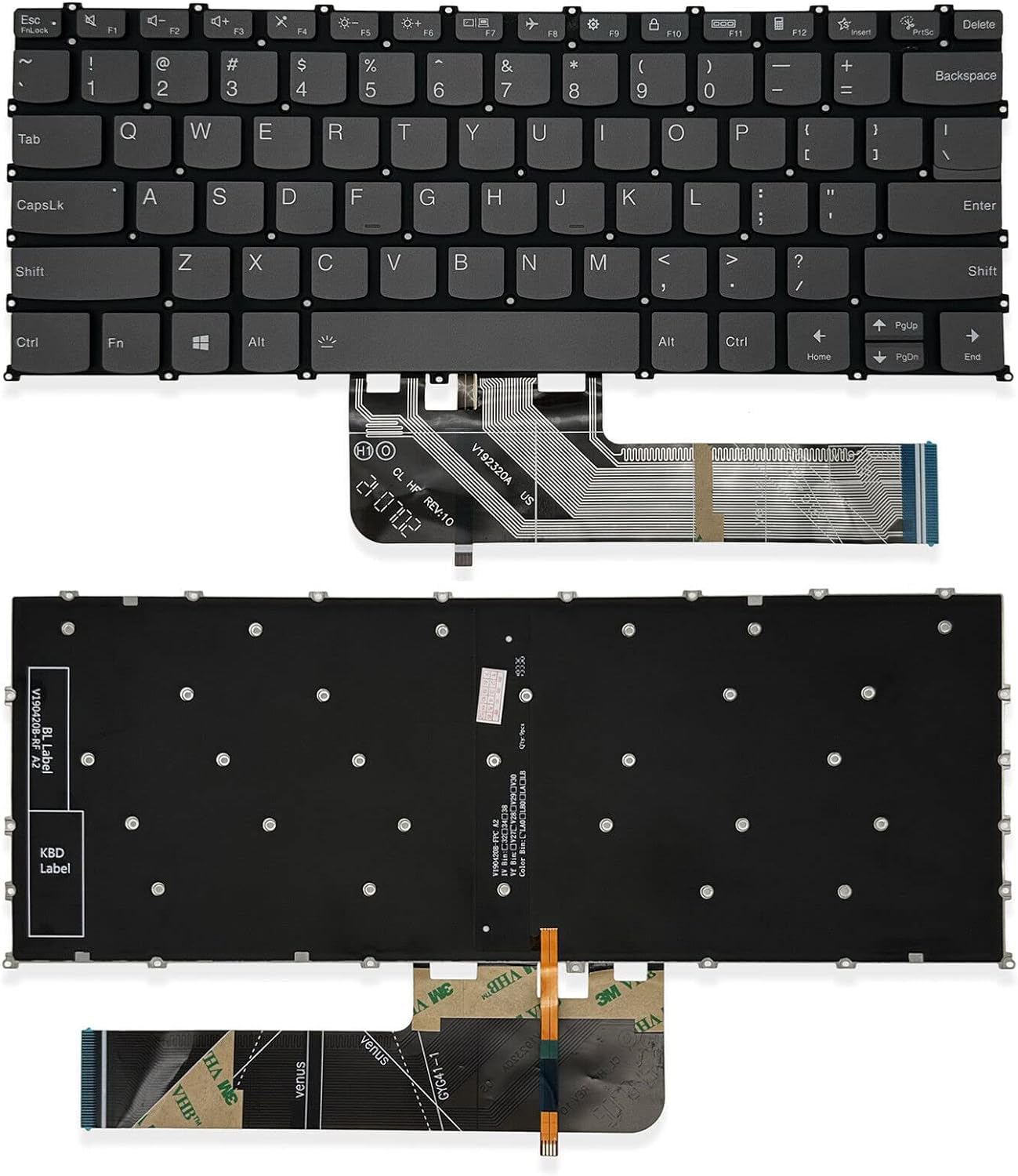 Generic New US Black English Backlit Laptop Keyboard (Without palmrest) for Lenovo Ideapad 1-14ADA7, 1-14ALC7, 1-14AMN7, 1-14IAU7, 1-14IGL7, 82R0 82R3