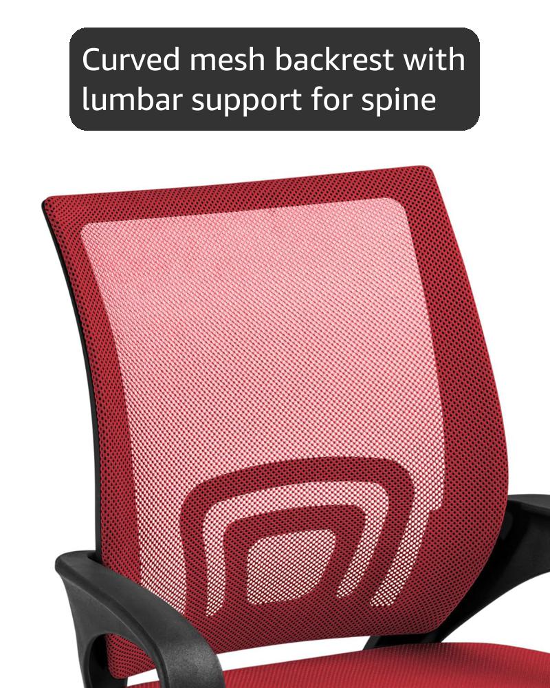 Amazon.com: Yaheetech Red Modern Ergonomic Office Chair, Mid Back