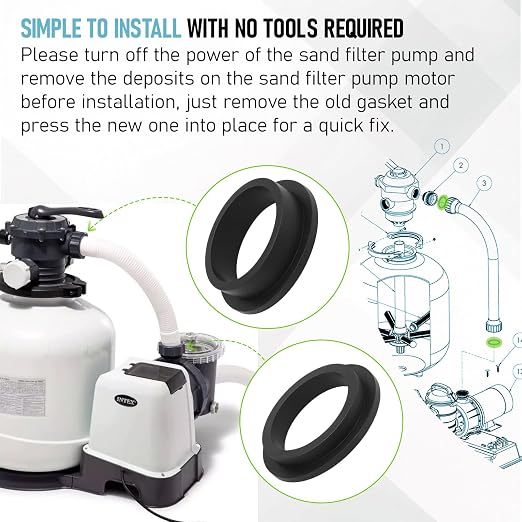 Junta en forma de L para filtro de piscina Intex (8 piezas) miniatura 5
