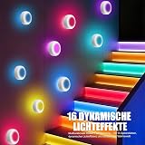 Lot de 6 lampes LED RGBW - Éclairage sans fil pour placard - 16 couleurs - Veilleuse LED avec télécommande, variateur et minuterie - Cuisine sans fil - Éclairage sous armoire - Lumière LED avec pile - 4