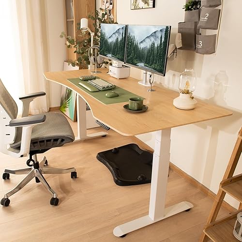Miniatura 9 de Escritorio eléctrico de pie de 71 x 32 pulgadas, escritorio eléctrico de altura ajustable con doble motor, escritorio eléctrico para sentarse y